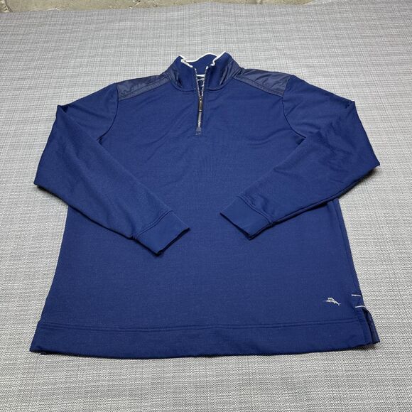 Tommy Bahama Pullover Mens Medium Game‎ Changer Blue 1/4 Zip Shirt Golf Casual - Picture 1 of 13